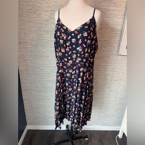 GAP Floral Spaghetti Strap Dress - Navy and Multicolor